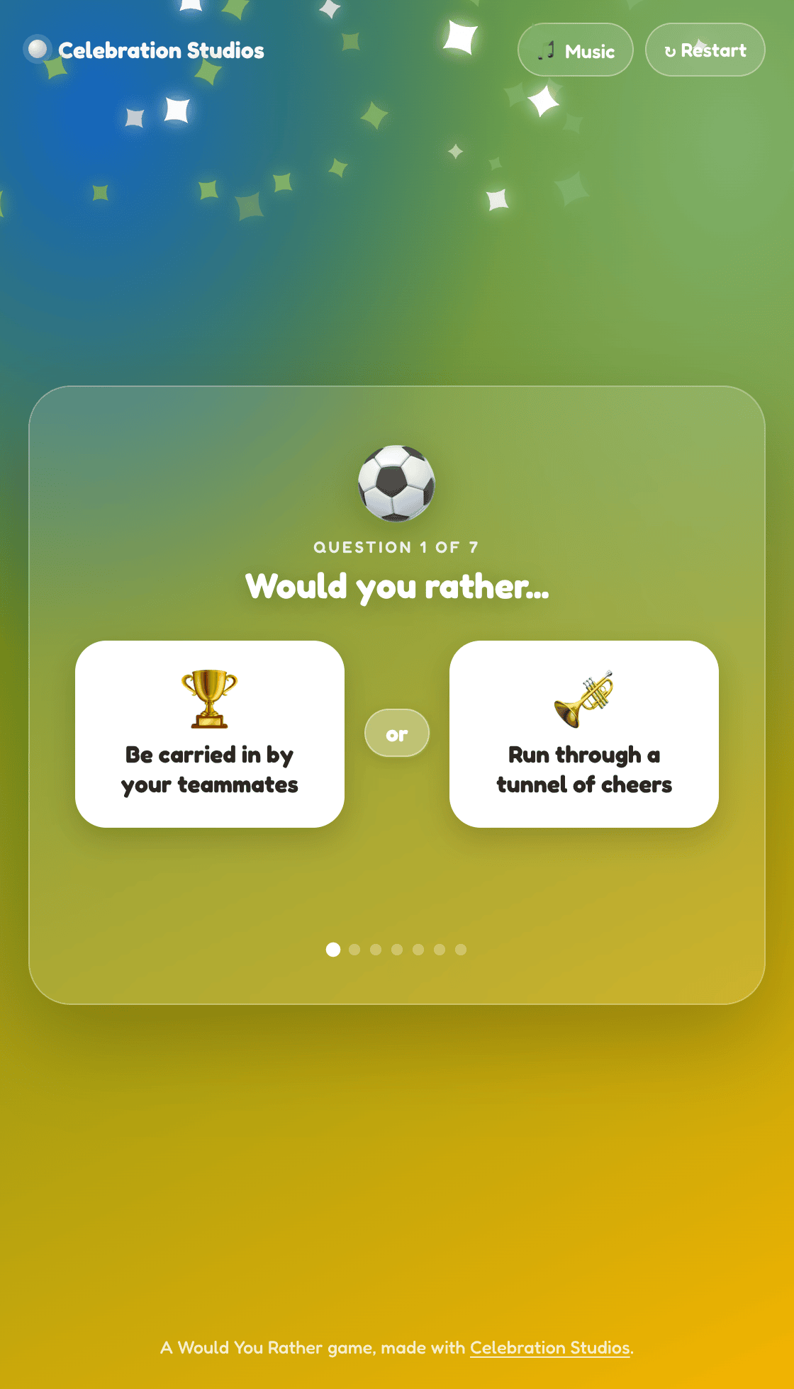 A would you rather game for Team Phoenix