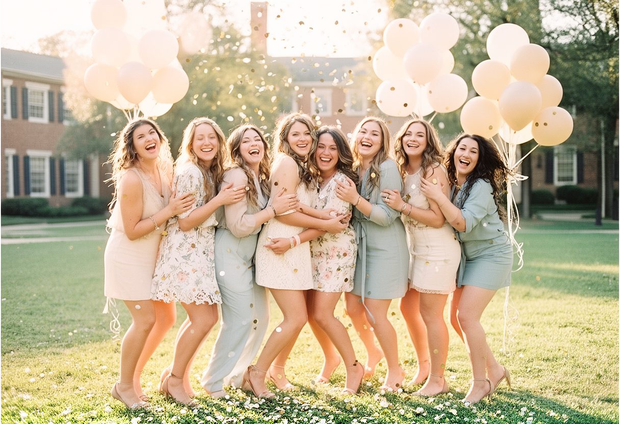 Sorority sisters celebrating together