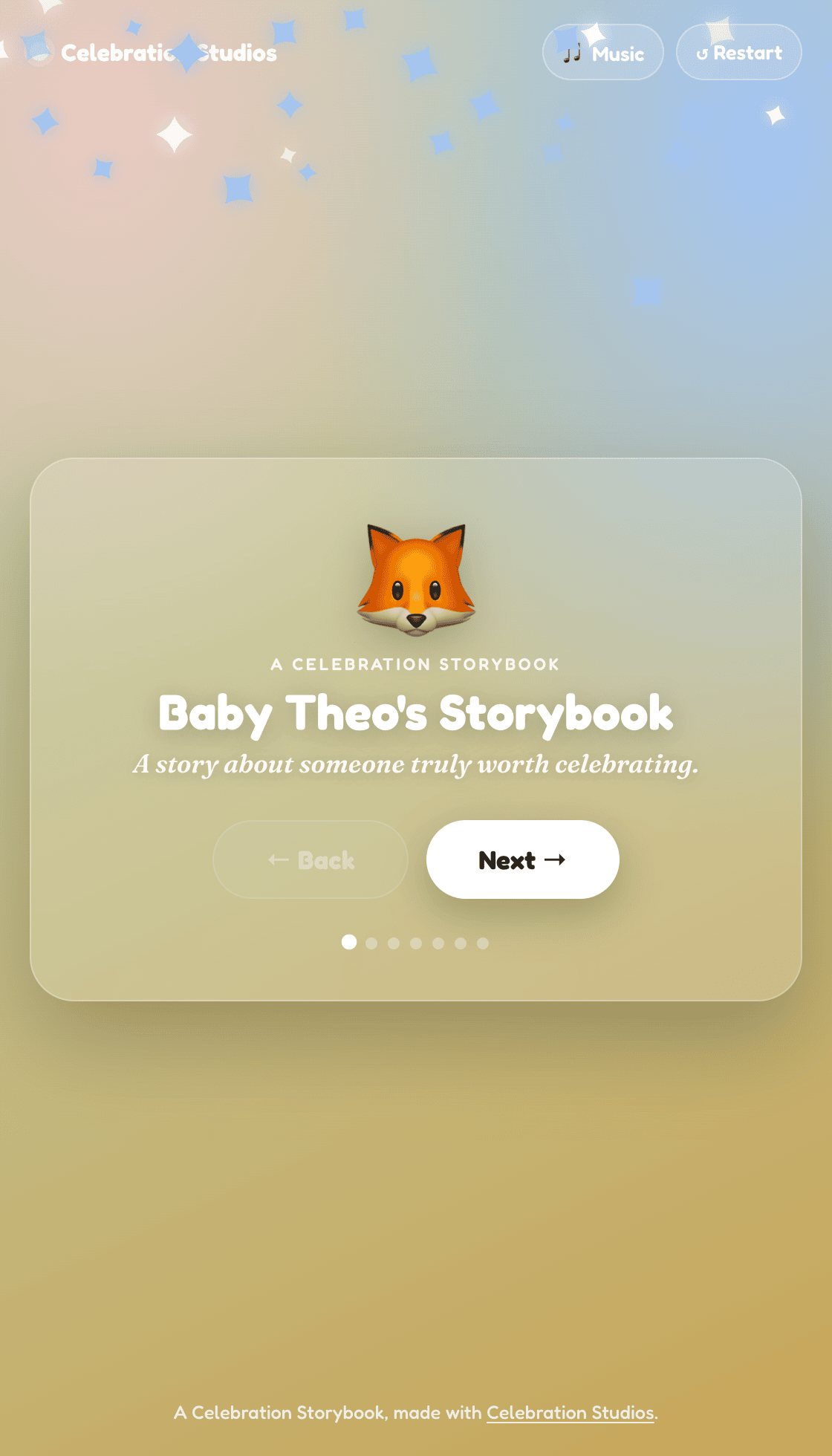Baby Theo's storybook